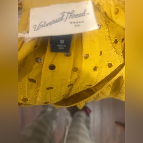 Universal Thread Mustard Eyelet Blouse - Picture 2 of 3
